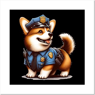 Corgi Police Posters and Art